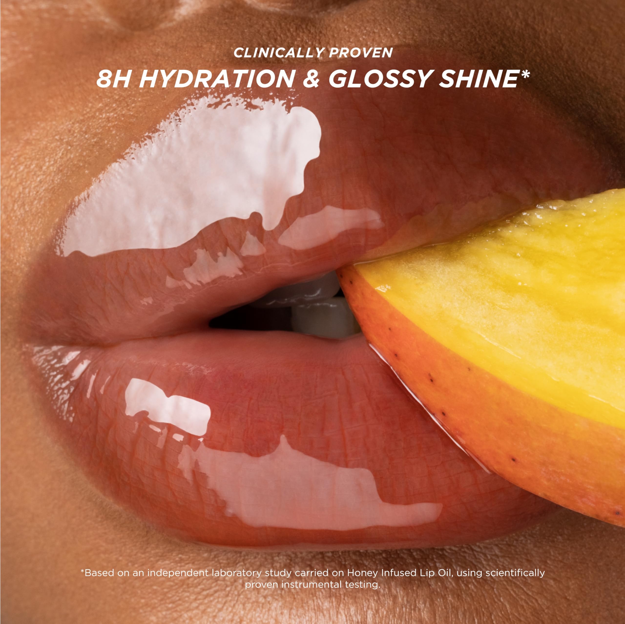Gisou lip oil ultra-glossy finish on lips without stickiness.