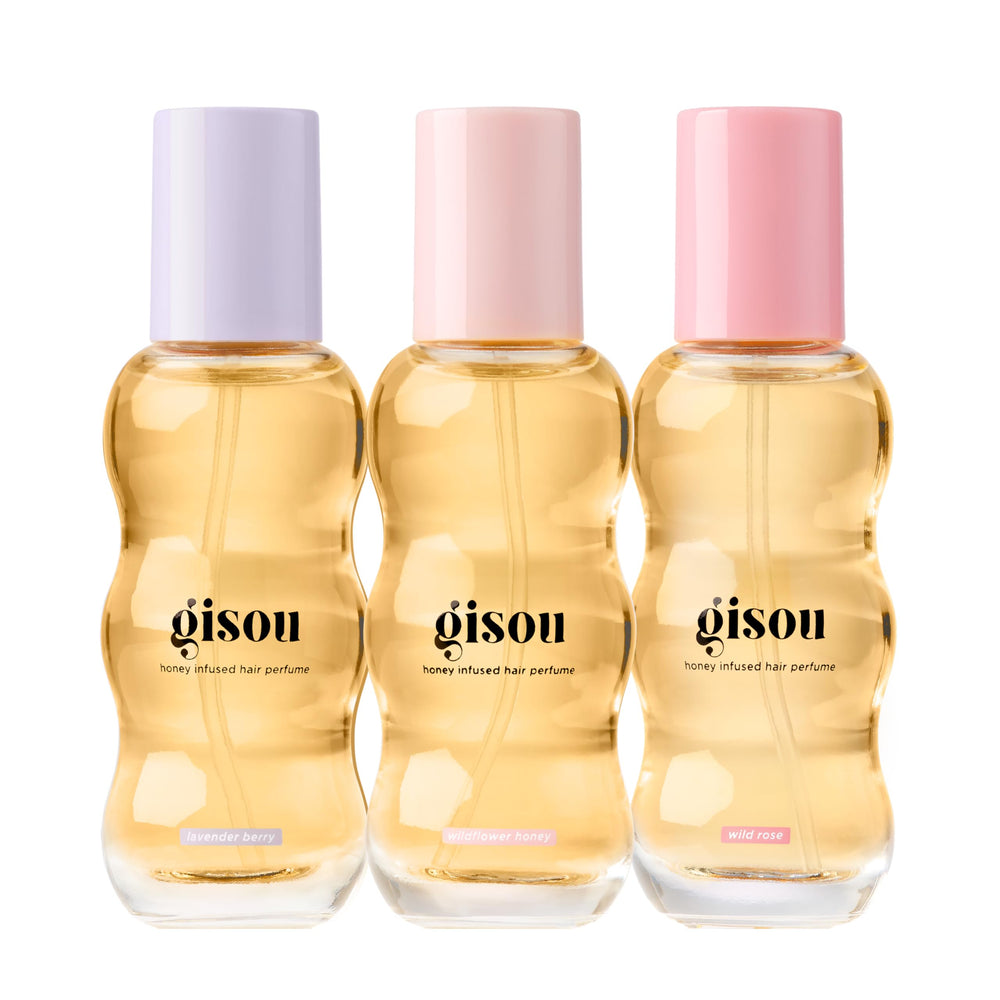 Gisou Take Me With You Spritz Set bottle for on-the-go hair refresh and shine.