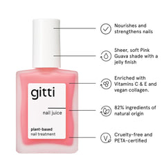 Gitti Nail Juice brush application demonstrates easy, one-step color and care.