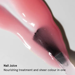 Gitti Nail Juice sheer pink shade shown on nails for fresh look.