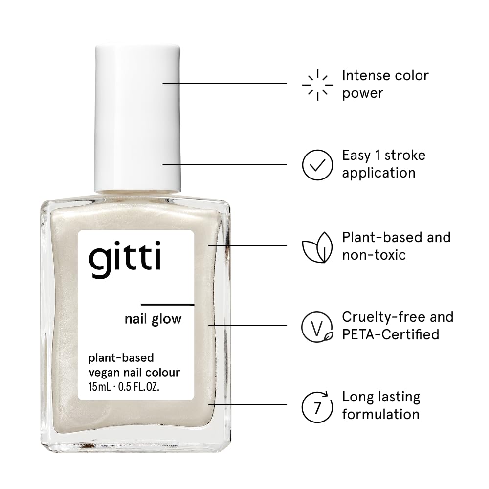 Gitti polish brush captures smooth, easy application for even coats.
