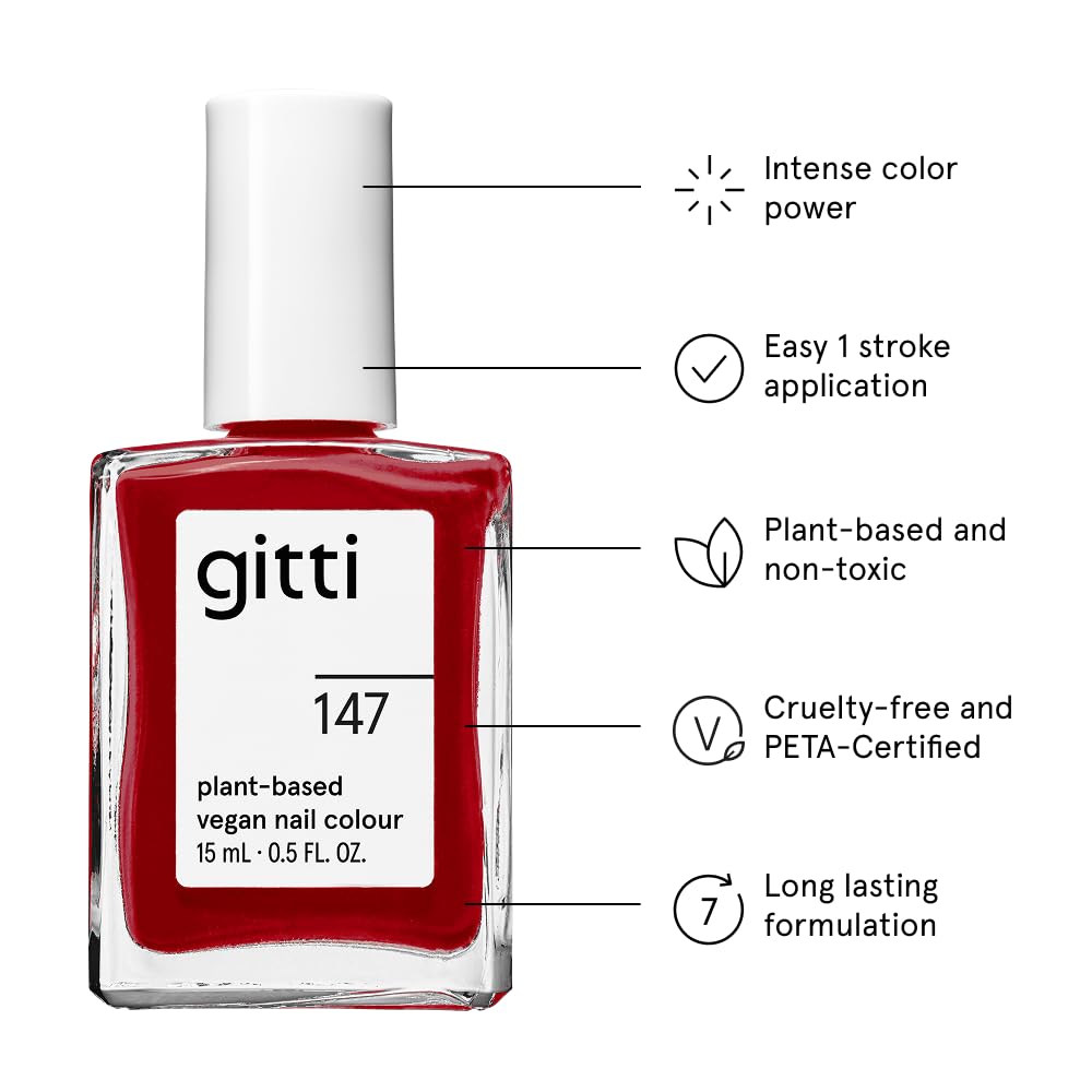 gitti Real Red nail brush close-up for easy application