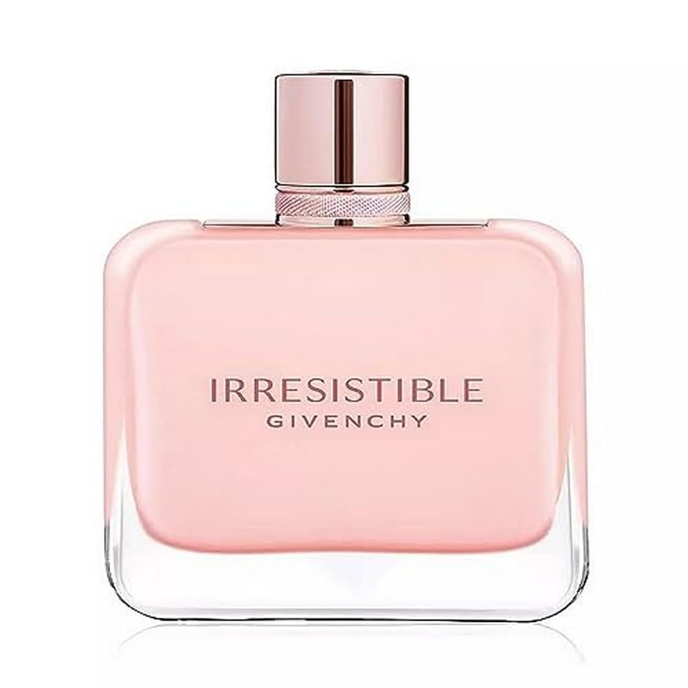 Givenchy Irresistible Rose Velvet bottle pour highlights the velvety floral character.