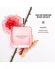 Givenchy Irresistible Rose Velvet box packaging enhances gift-ready appeal.
