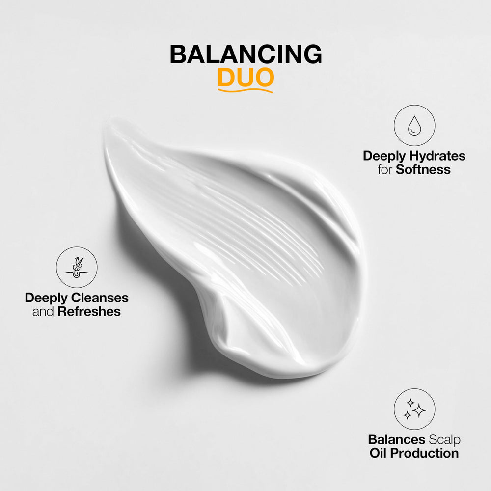 GK HAIR Balancing duo packaging emphasizes color-safe, gentle formula