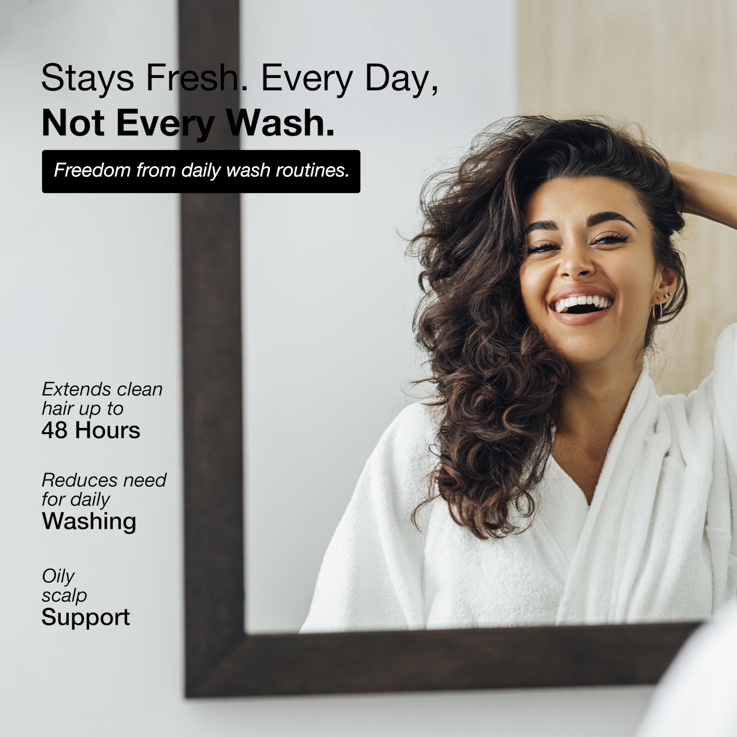 GK HAIR Balancing frizz control shown in humid conditions