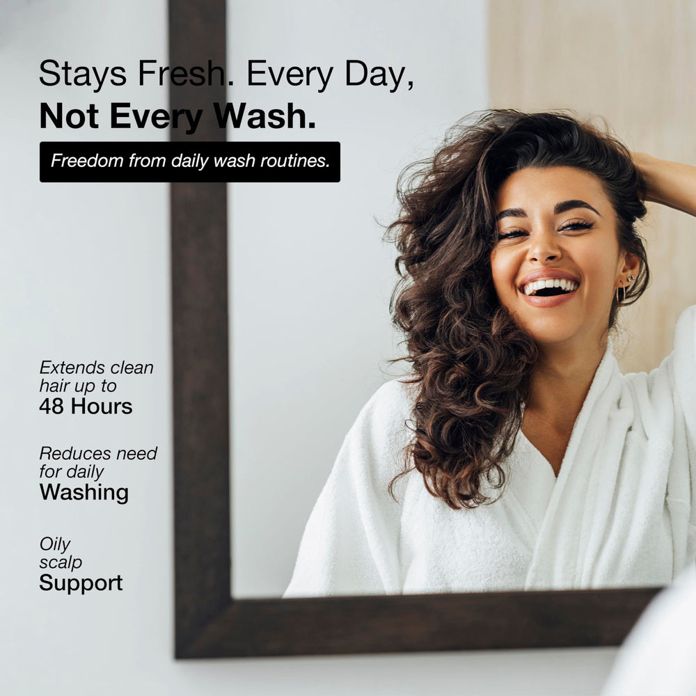 GK HAIR Balancing frizz control shown in humid conditions