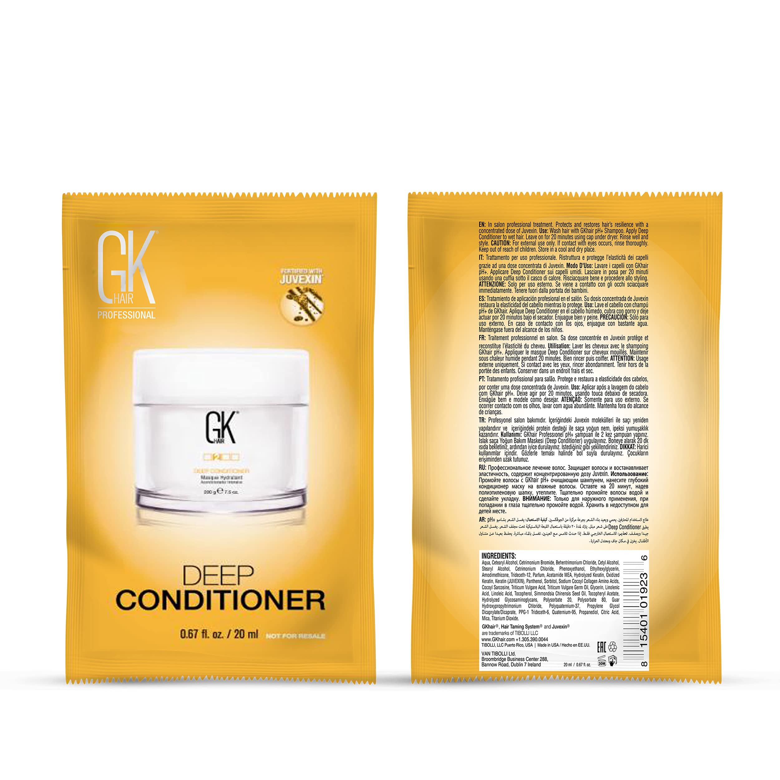 GK Hair Deep Conditioner shows jojoba seed oils and keratin in a creamy, hydrating blend