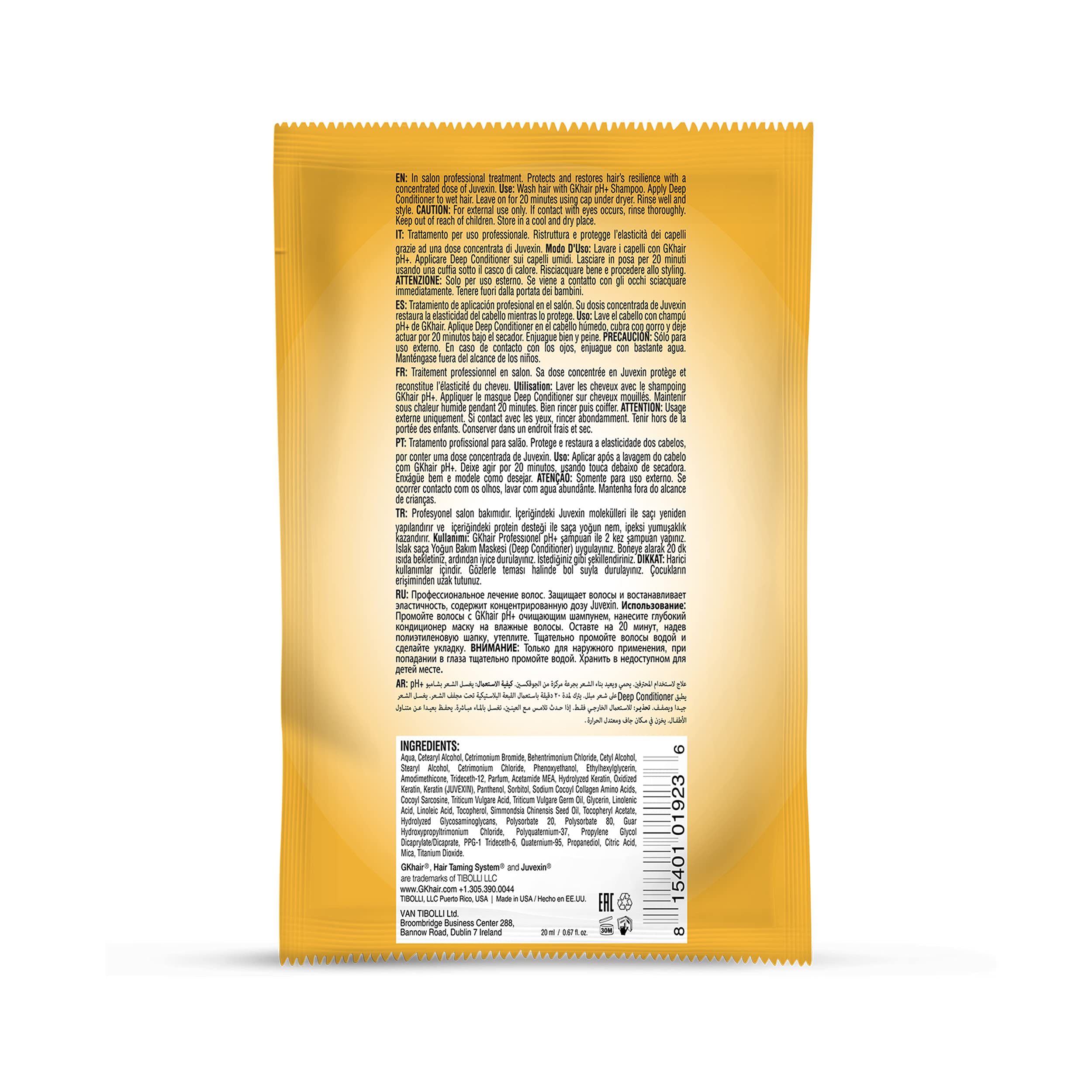 GK Hair Deep Conditioner travel-friendly two-pack fits on a vanity