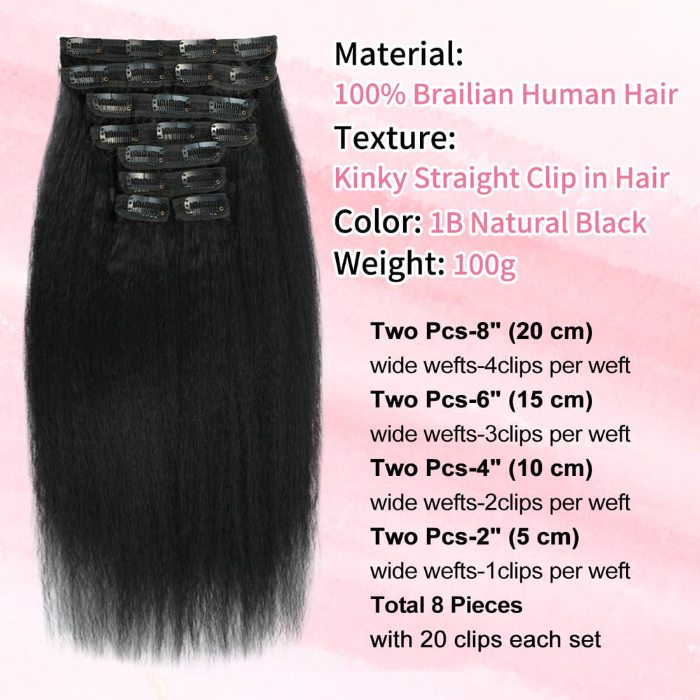 GKGW Brazilian Remy hair clip-ins blend with natural hair.