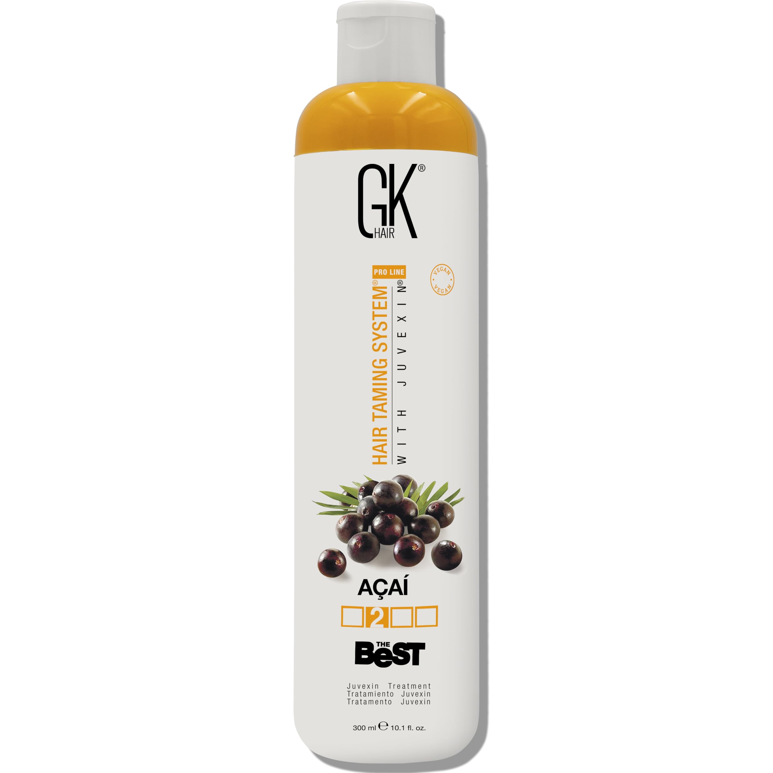 GKhair The Best ACAI Keratin bottle application for smooth, frizz-free hair