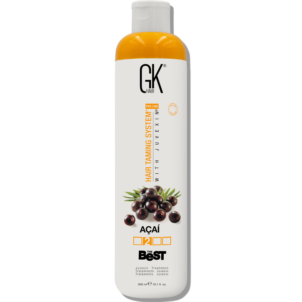 GKhair The Best ACAI Keratin bottle application for smooth, frizz-free hair