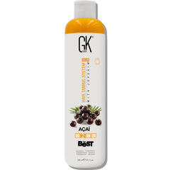 GKhair The Best ACAI Keratin bottle application for smooth, frizz-free hair