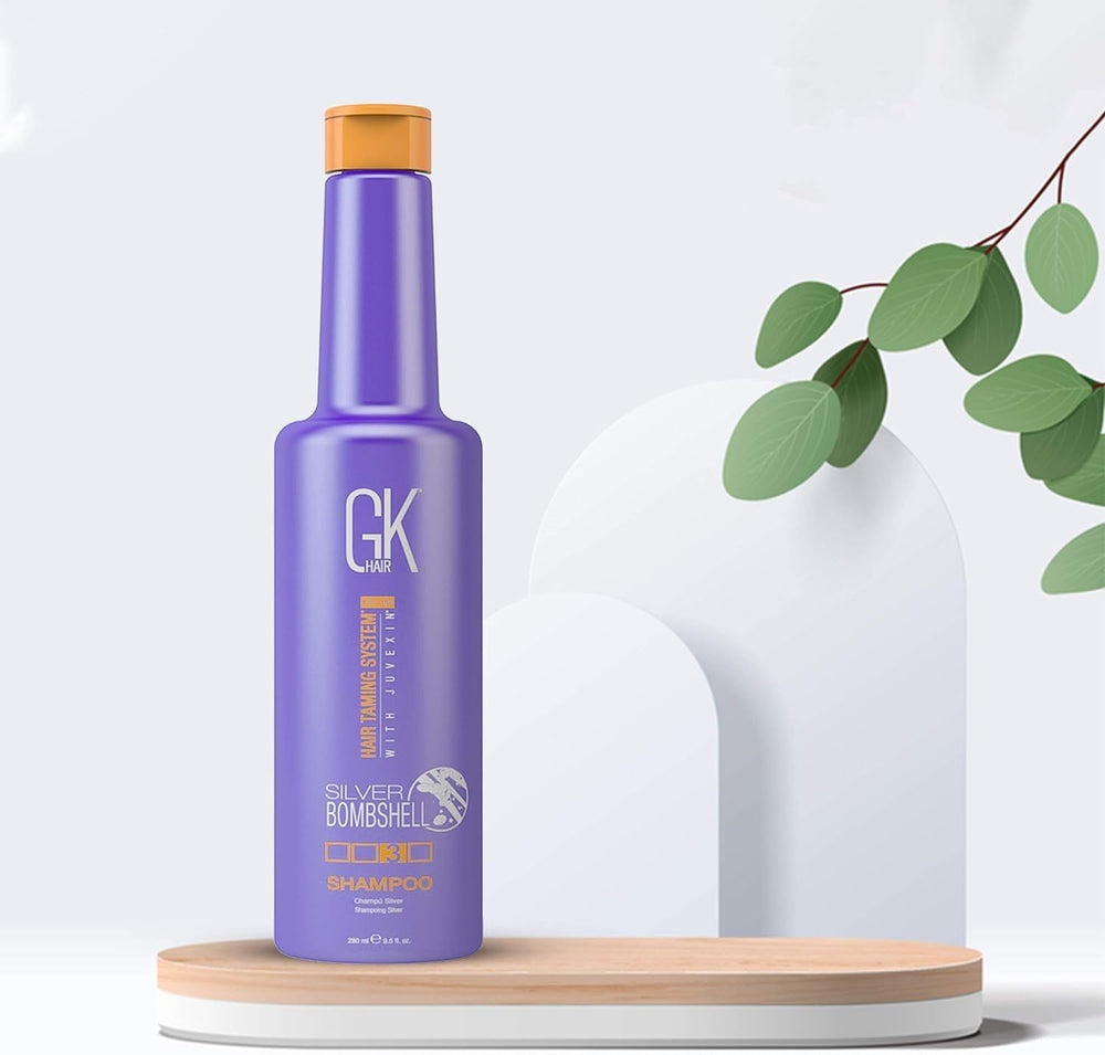 GK HAIR Silver Bombshell Shampoo 24 oz bottle emphasizes long-lasting size for routine use