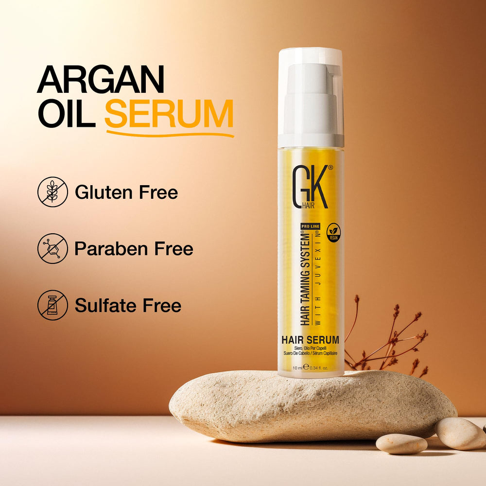 GK HAIR travel-size bottle ideal for on-the-go styling