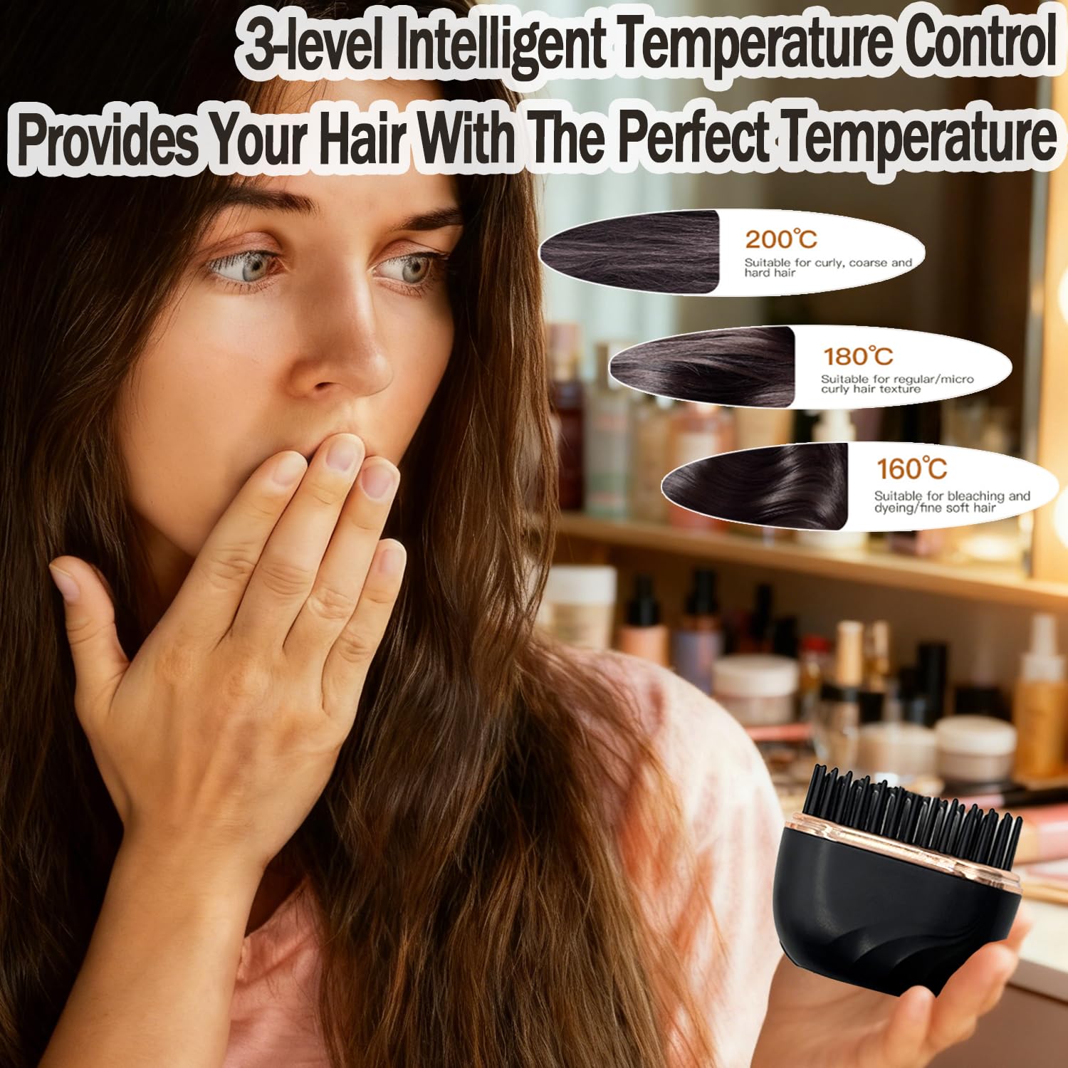 Glam Brushs mini straightener heats up in 30 seconds for fast touch-ups.