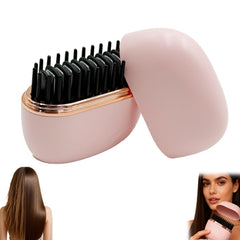 Glam Brushs Mini Straightener front view for compact, travel-ready styling