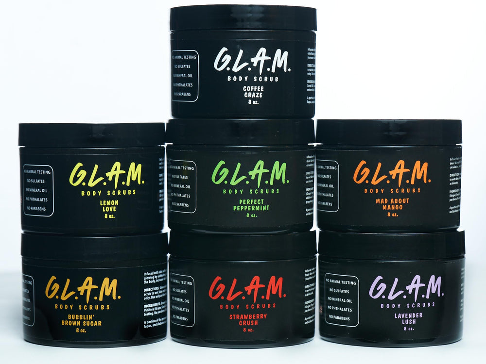 G.L.A.M. Bubblin Brown Sugar ready for pre‑shave use