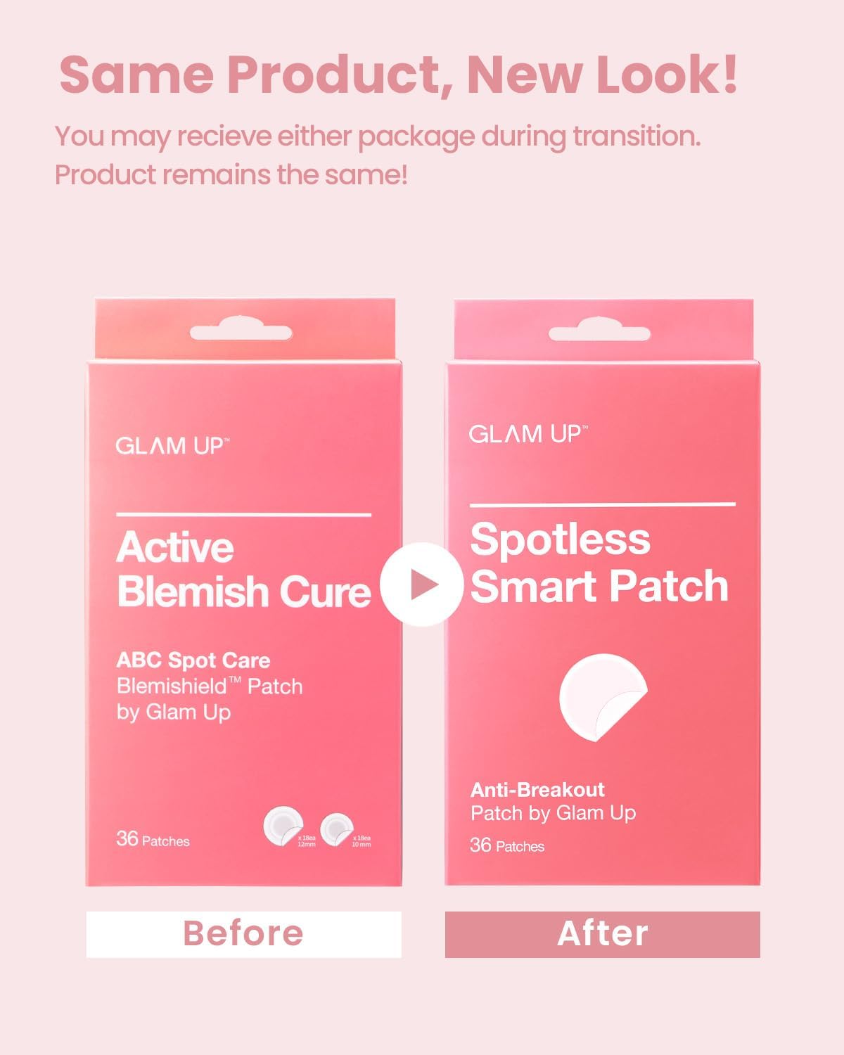 GLAM UP patch demonstrates perforated backing for easy application