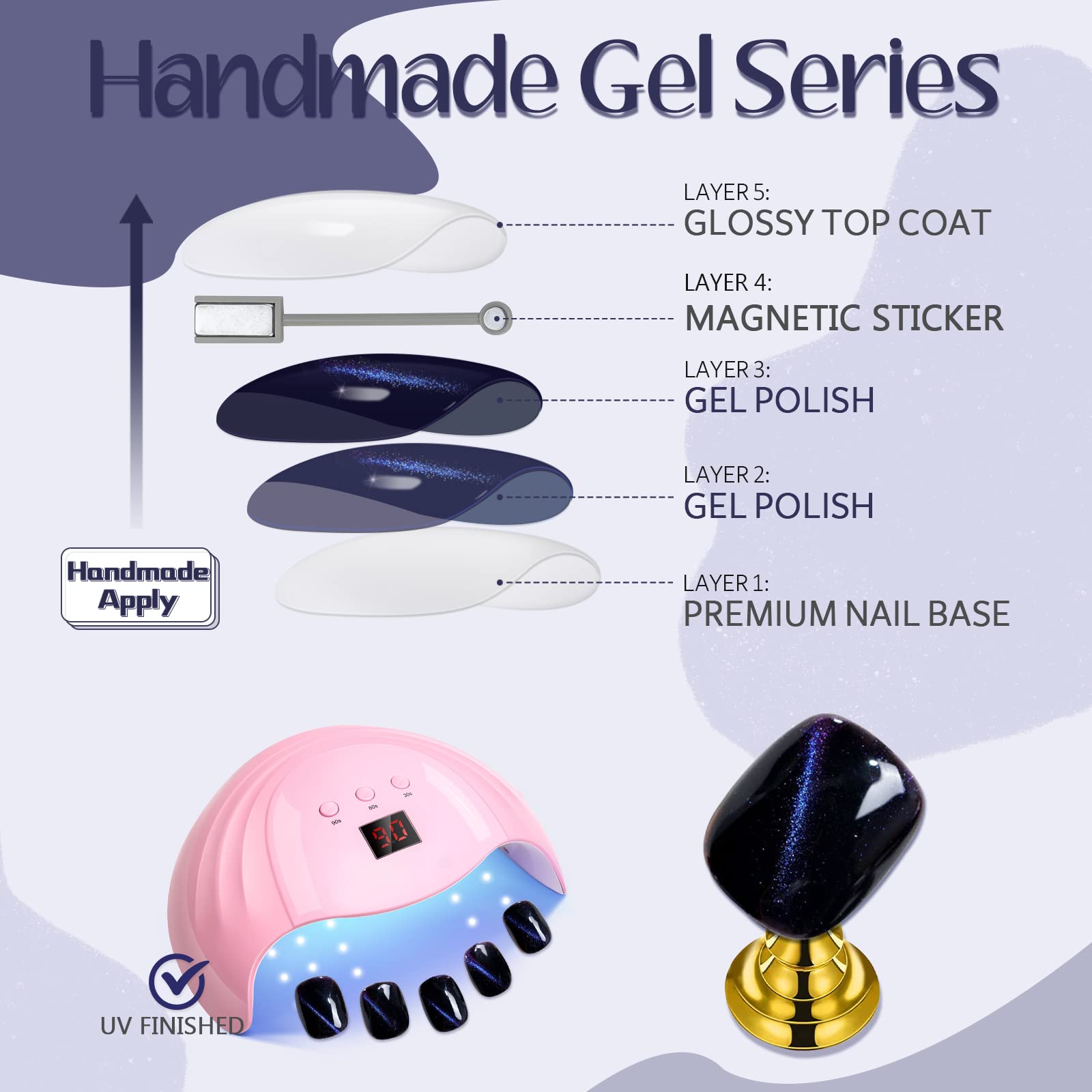 GLAMERMAID 24 nails with 12 sizes and handy tools included.