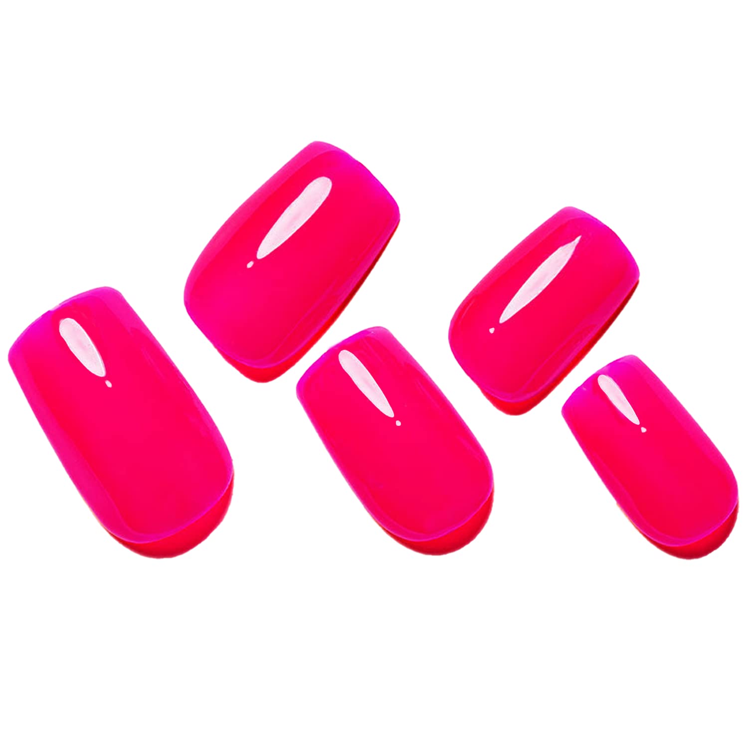 GLAMERMAID hot pink press-on nails in pack for quick, chic manicure on the go.