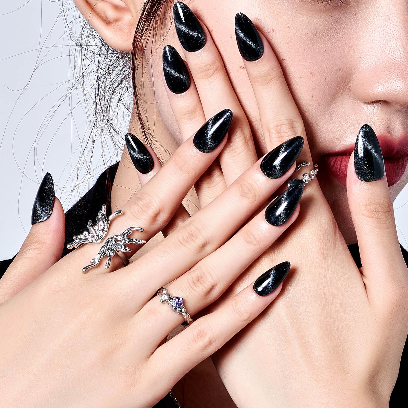 GLAMERMAID jelly magnet gel nails with glossy glitter finish