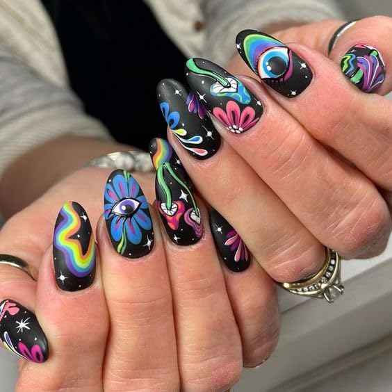 GLAMERMAID matte finish short stiletto nails for a sleek modern mani