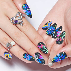 GLAMERMAID medium almond nails with Halloween design for quick seasonal glam