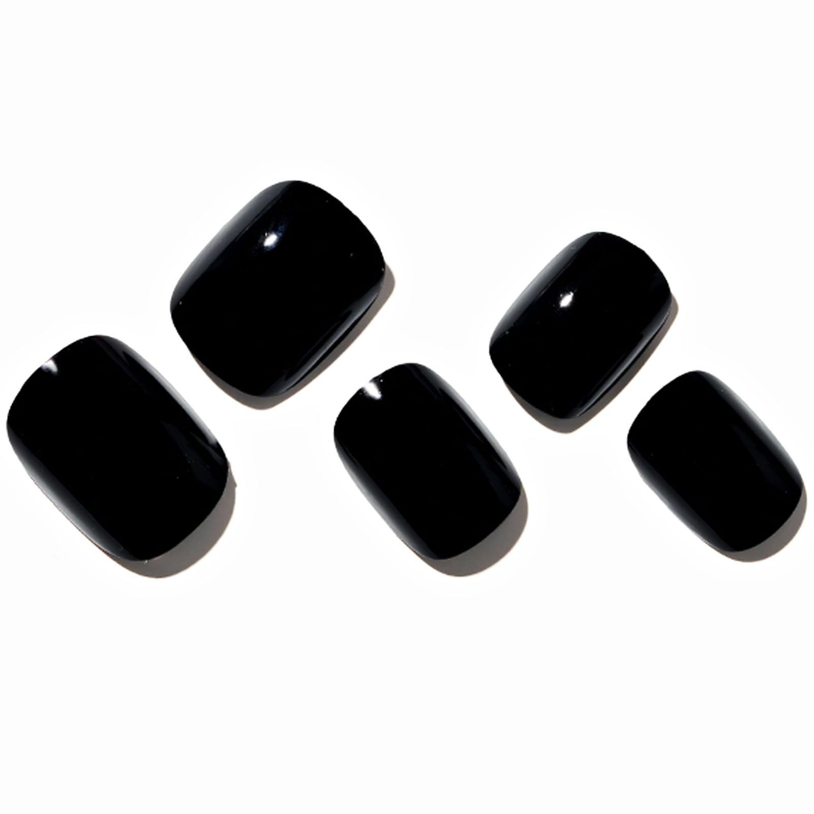 GLAMERMAID pure black gel finish nails with UV shine for durable wear