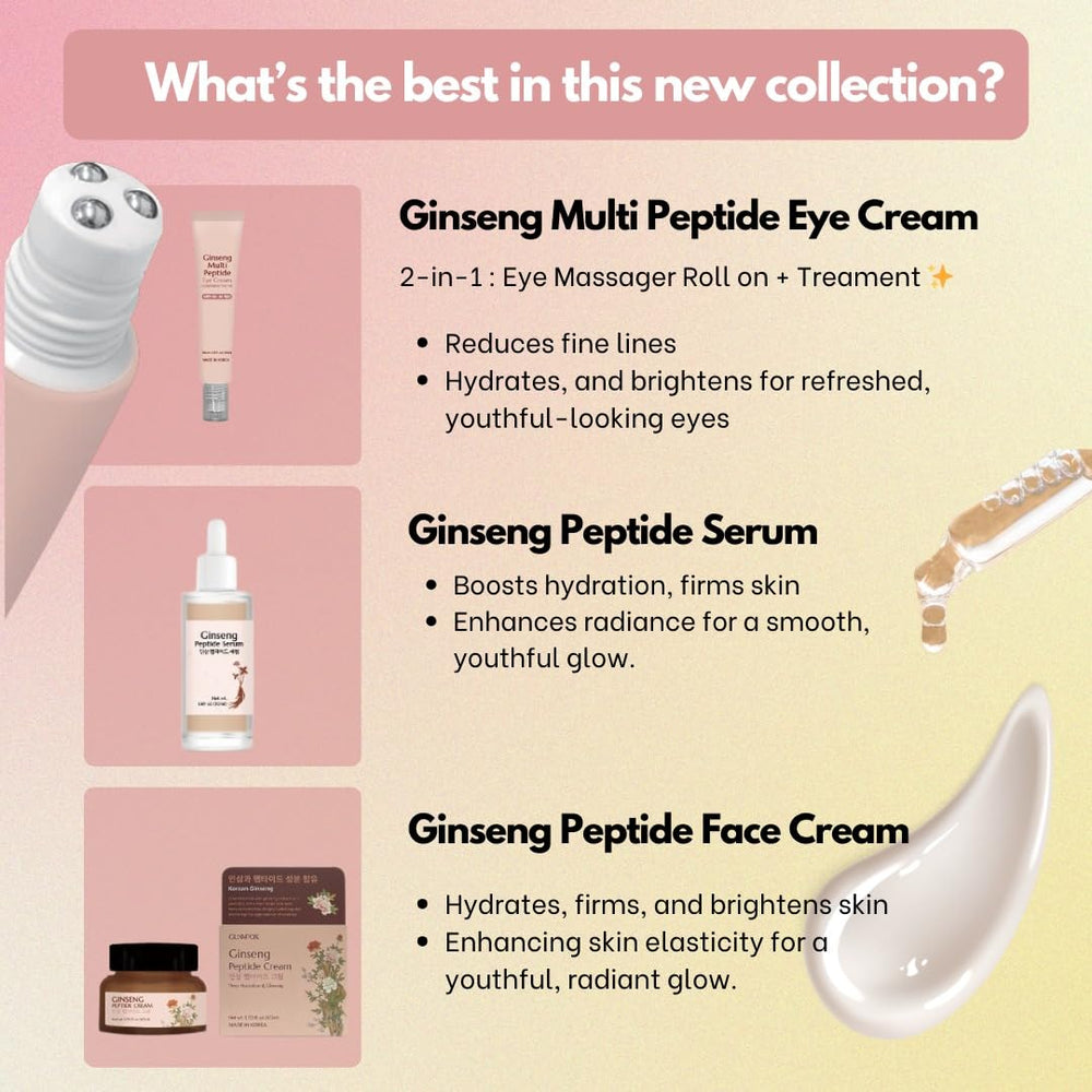 Glamfox Ginseng Eye Cream texture close-up highlights peptide-infused formula.