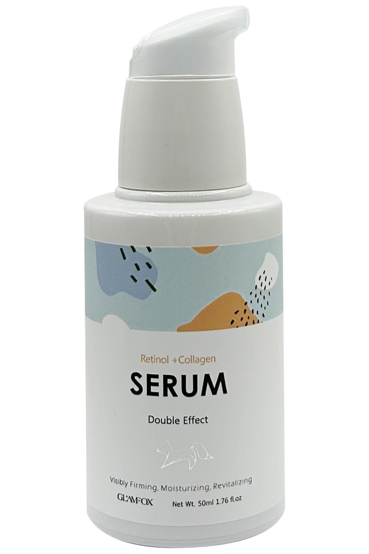 GlamFox Retinol + Collagen Serum bottle 50ml supports hydration and texture refinement.