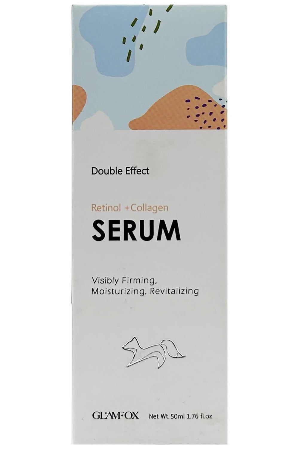GlamFox serum texture close-up shows lightweight formula absorbs quickly.