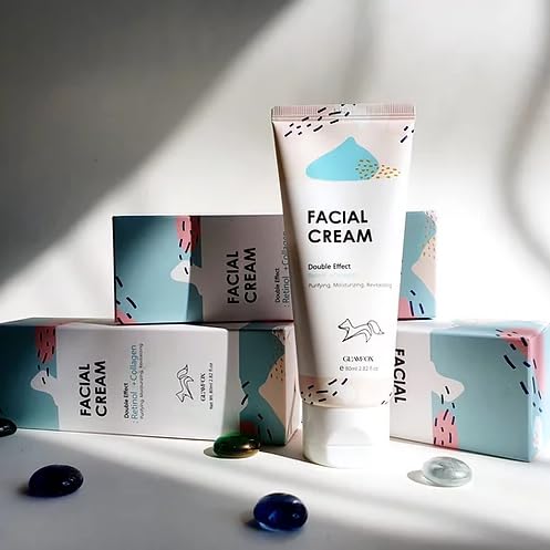 Glamfox skincare routine setup display for morning and night care