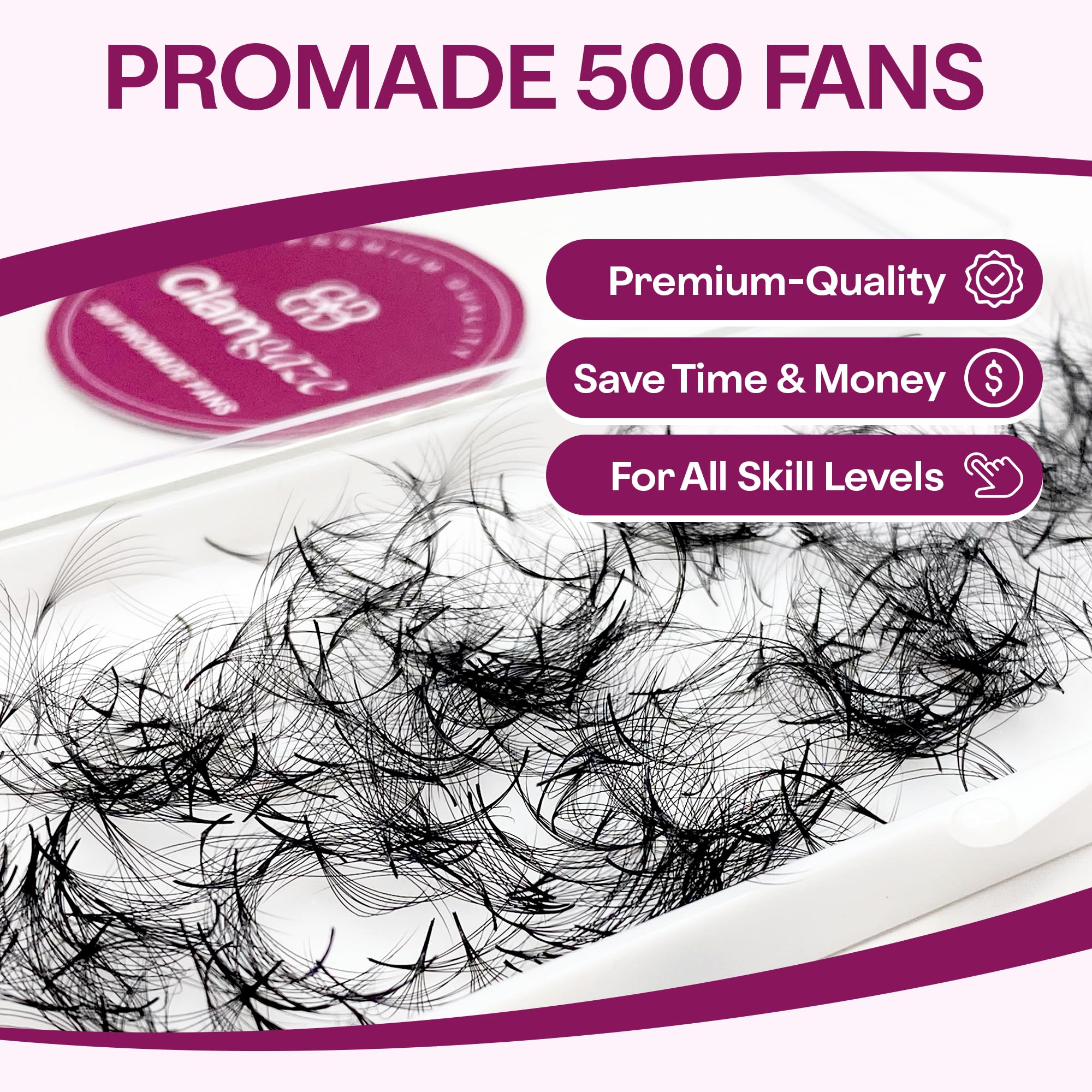 Glamgaze Promade Fan base with precise pointy base for seamless adhesion