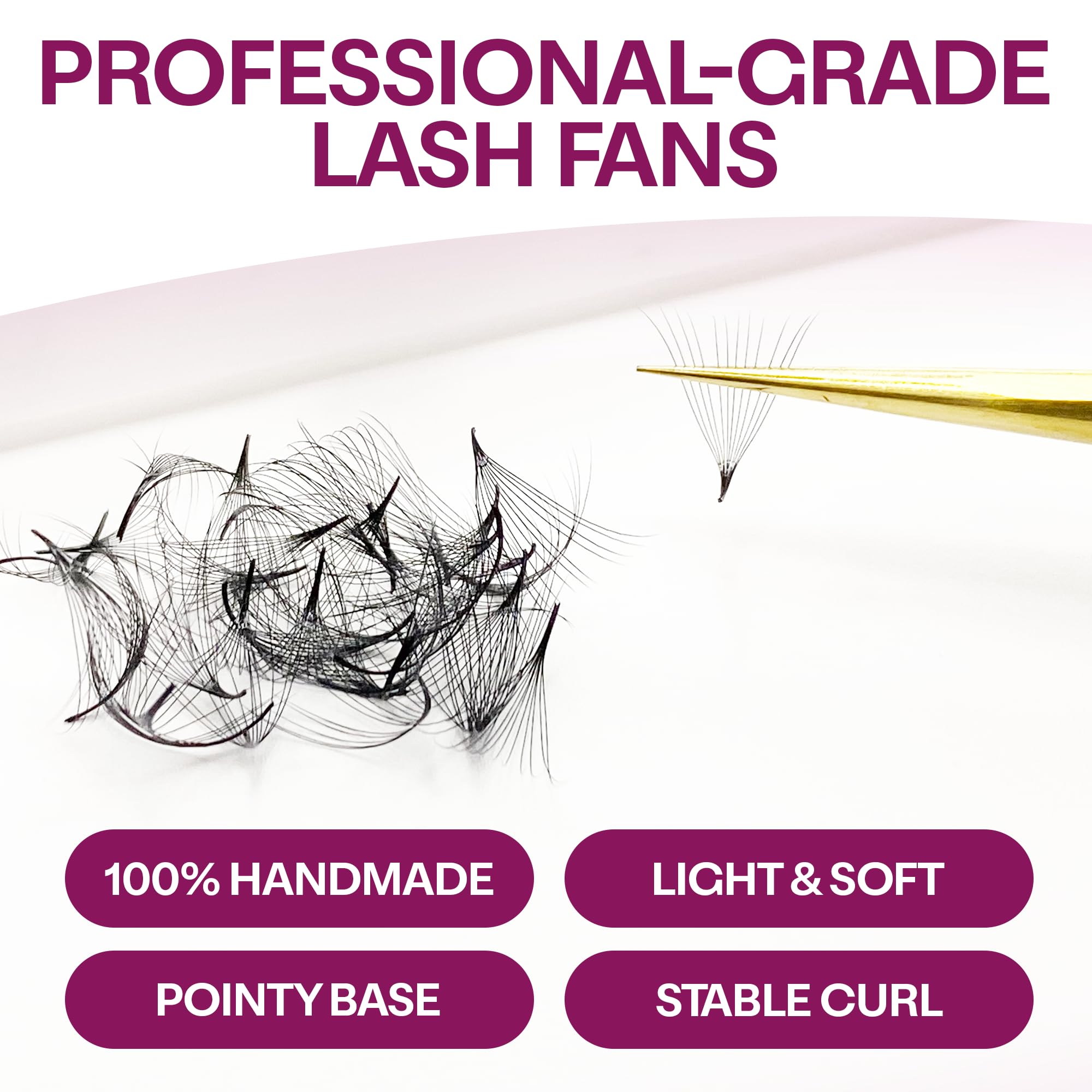 GlamGaze 500 Promade Fans in 0.05–0.07mm thickness for lightweight comfort.
