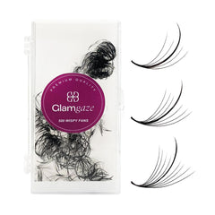 GlamGaze 500 wispy premade fans case for organized high-volume lash options