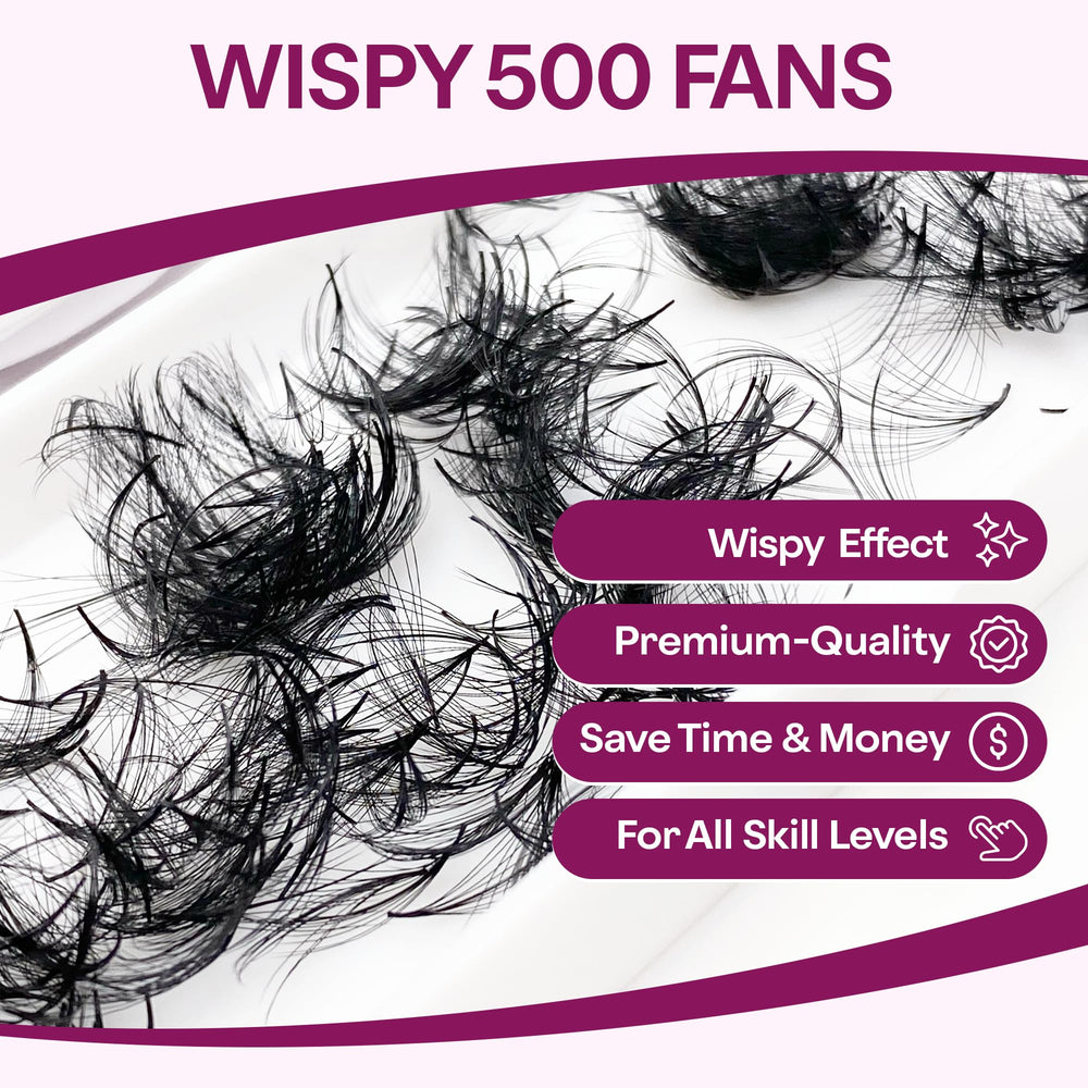 Glamgaze case close-up shows durable premade fans with precise base.