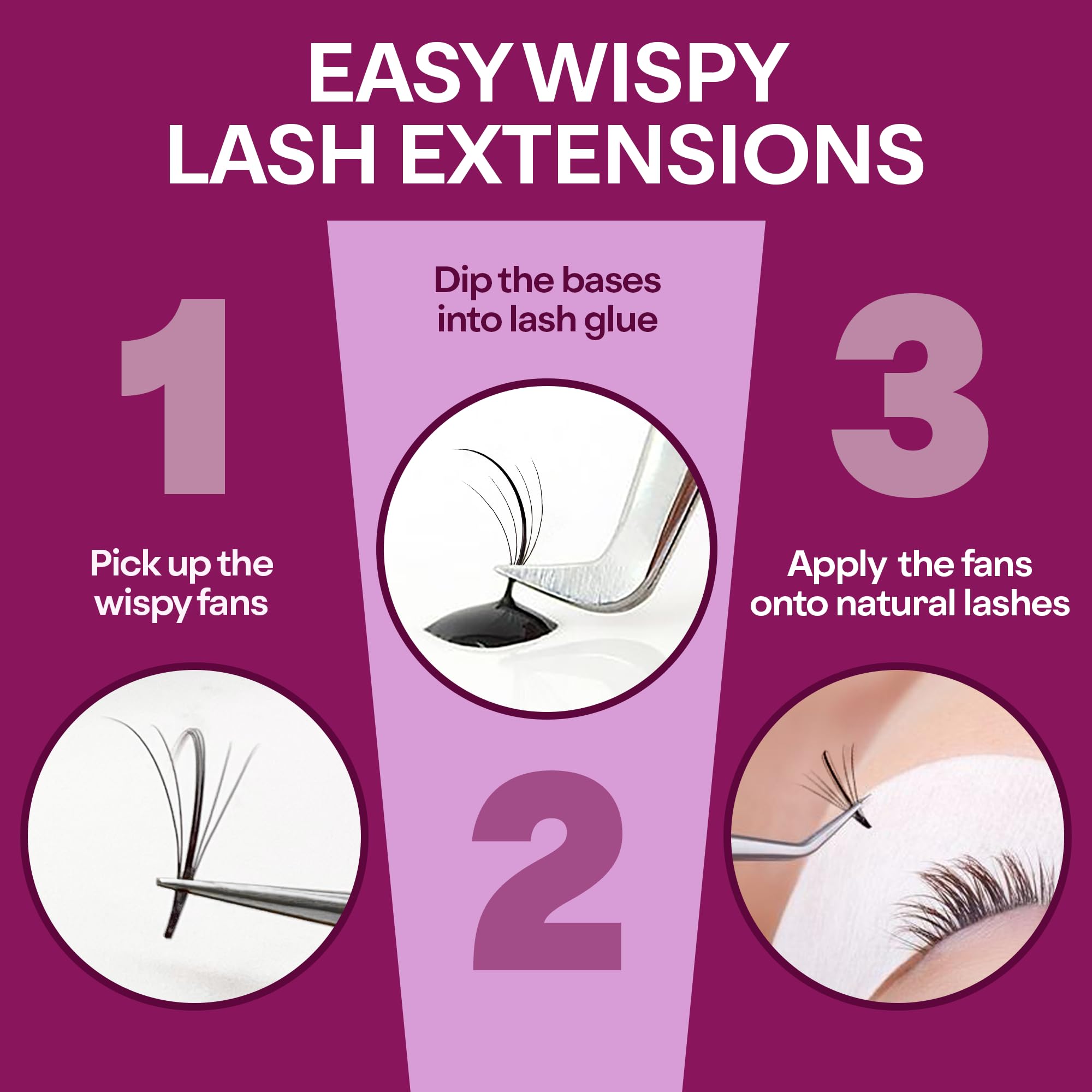 Glamgaze handmade lash fans ensure consistent quality throughout application.
