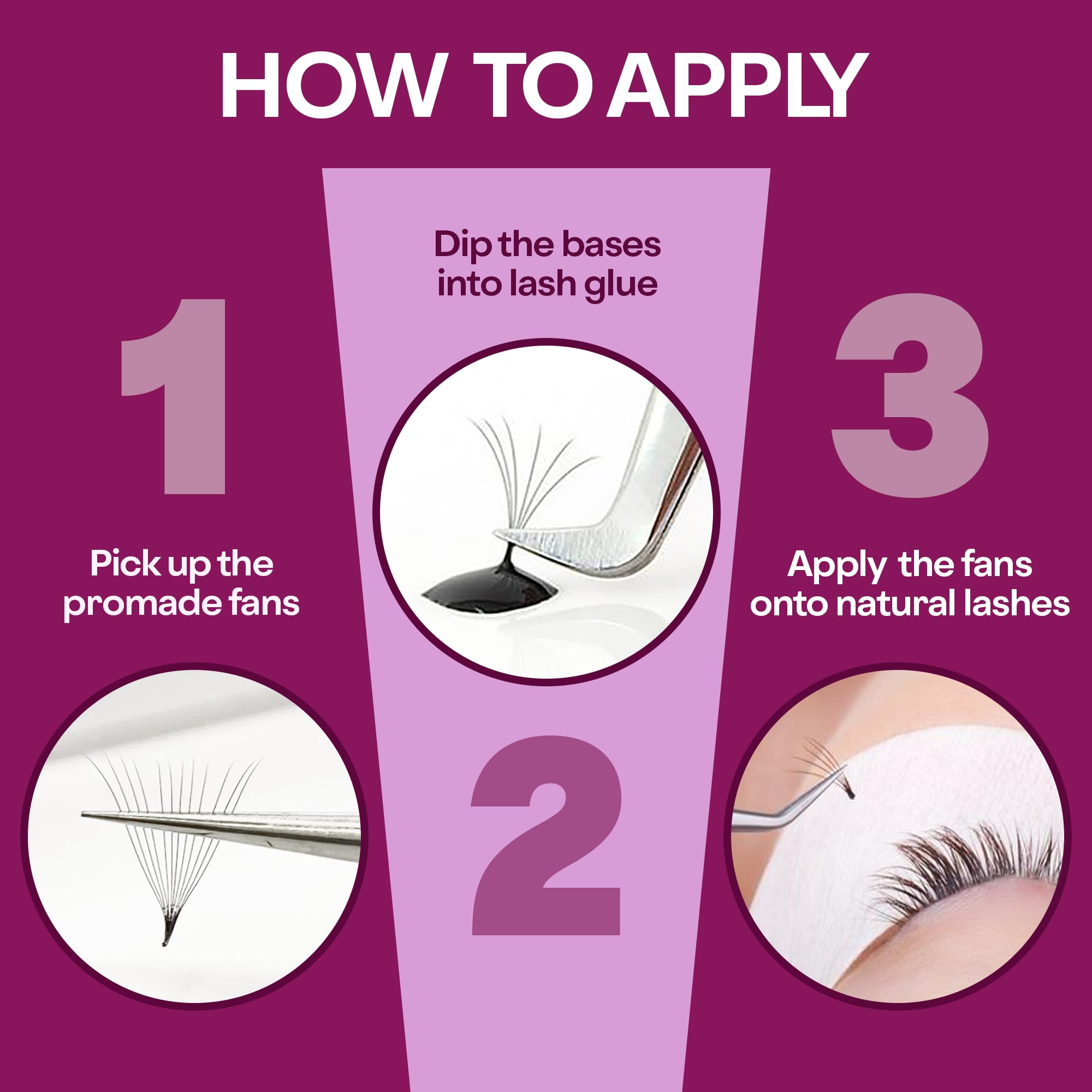 GlamGaze durable 4-6 weeks premium premade fans help maintain lash volume.
