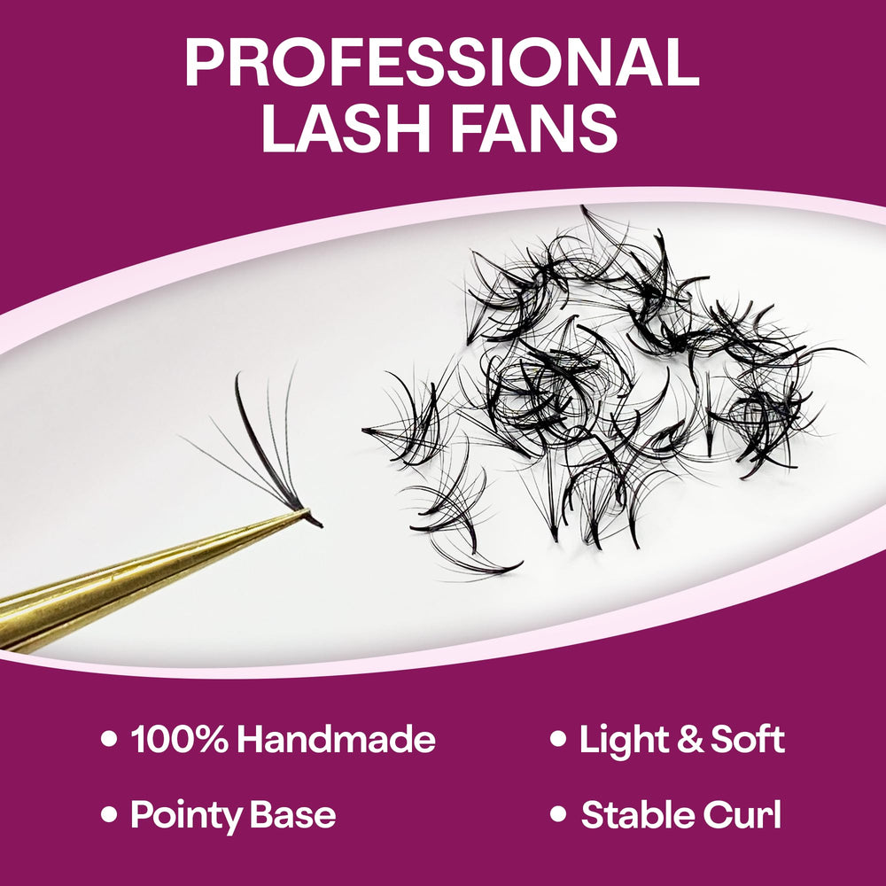 Glamgaze mixed-length 13-15mm fans enable customizable volume builds.