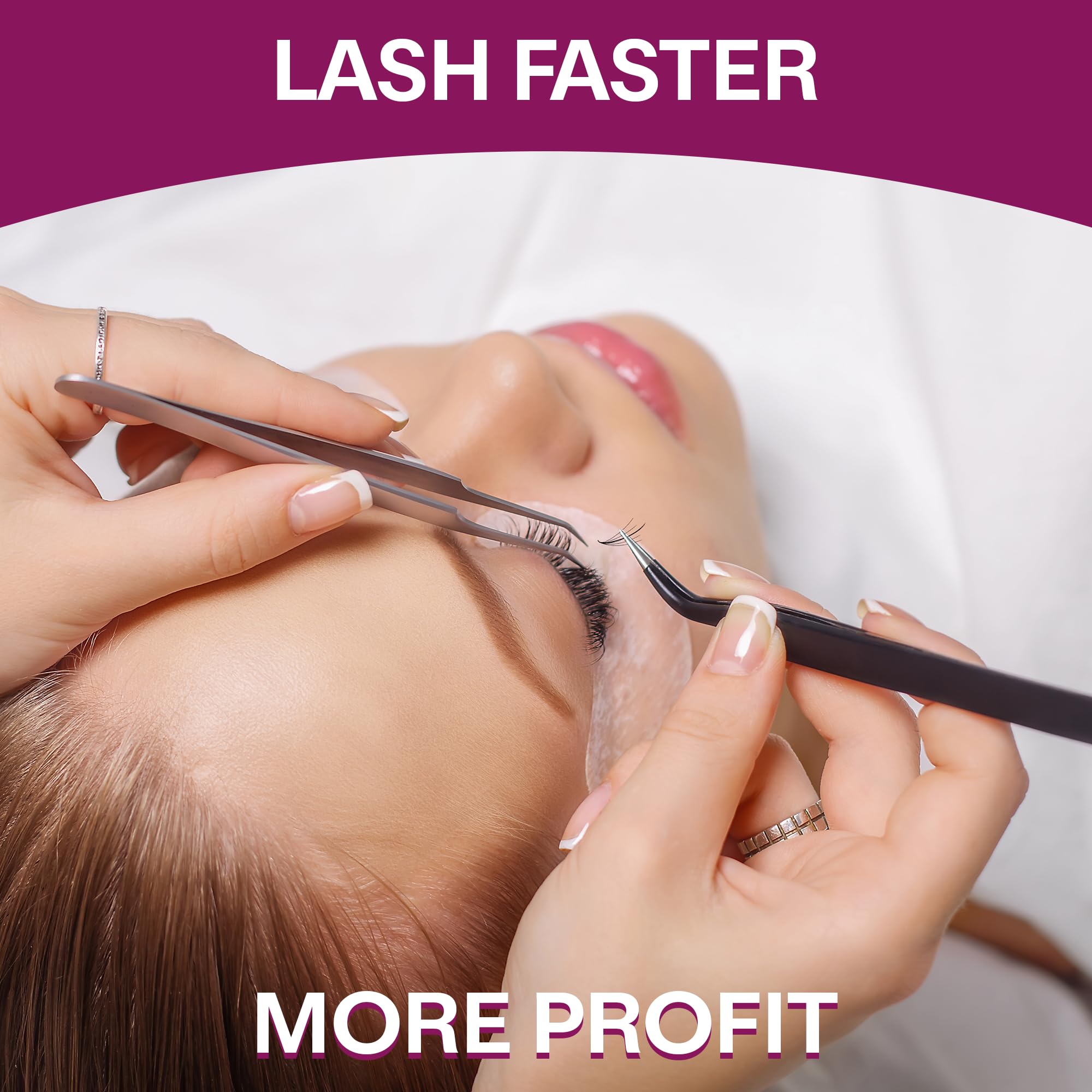 Glamgaze premade lash fans case holds 750 pieces for efficient work.
