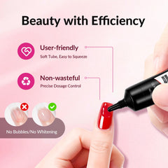 Glamhalo semi-solid glue applies smoothly on press-on tips.