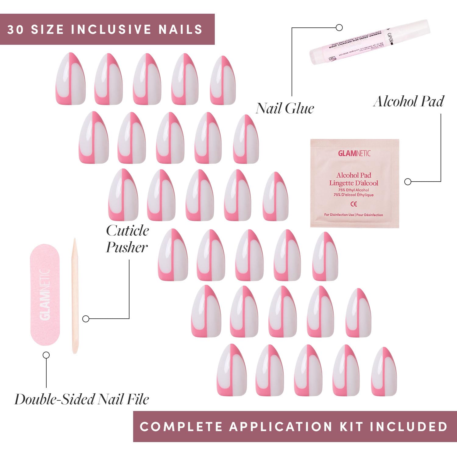 Glamnetic Better Half nails with glue and tools included for quick at-home application