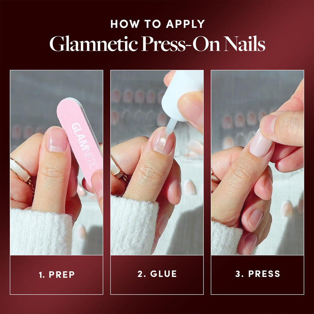 Glamnetic easy removal using warm water to protect natural nails