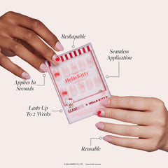 Glamnetic Hello Kitty short oval nails offering a comfortable, natural-fit appearance