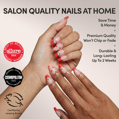 Glamnetic Hello Kitty velvet accent nail adds texture for evening styling