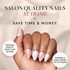 Glamnetic Lovey Dovey nails with abstract accents for versatile day-to-night style.