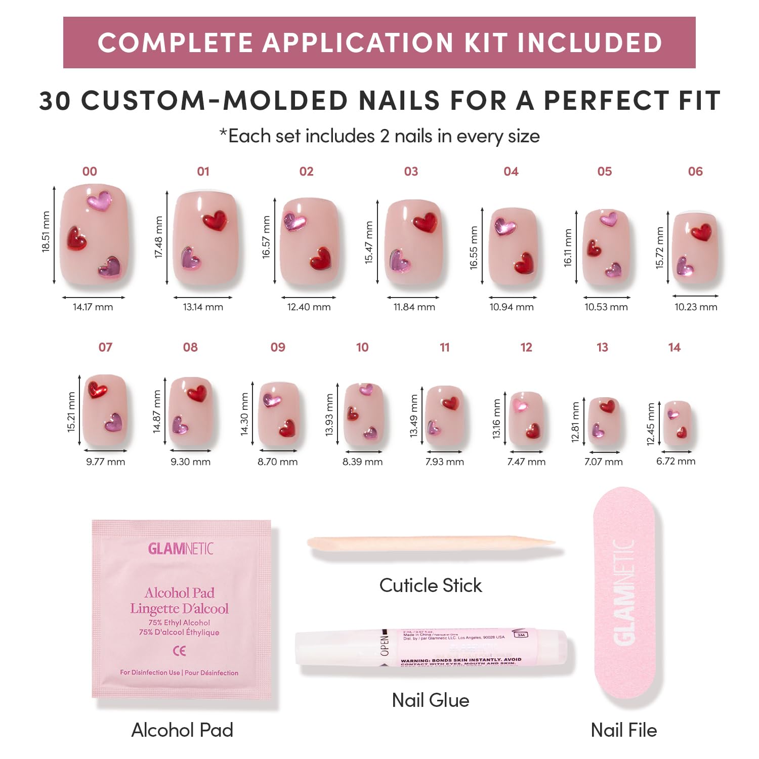 Glamnetic nail glue and file kit offers secure application and easy shaping