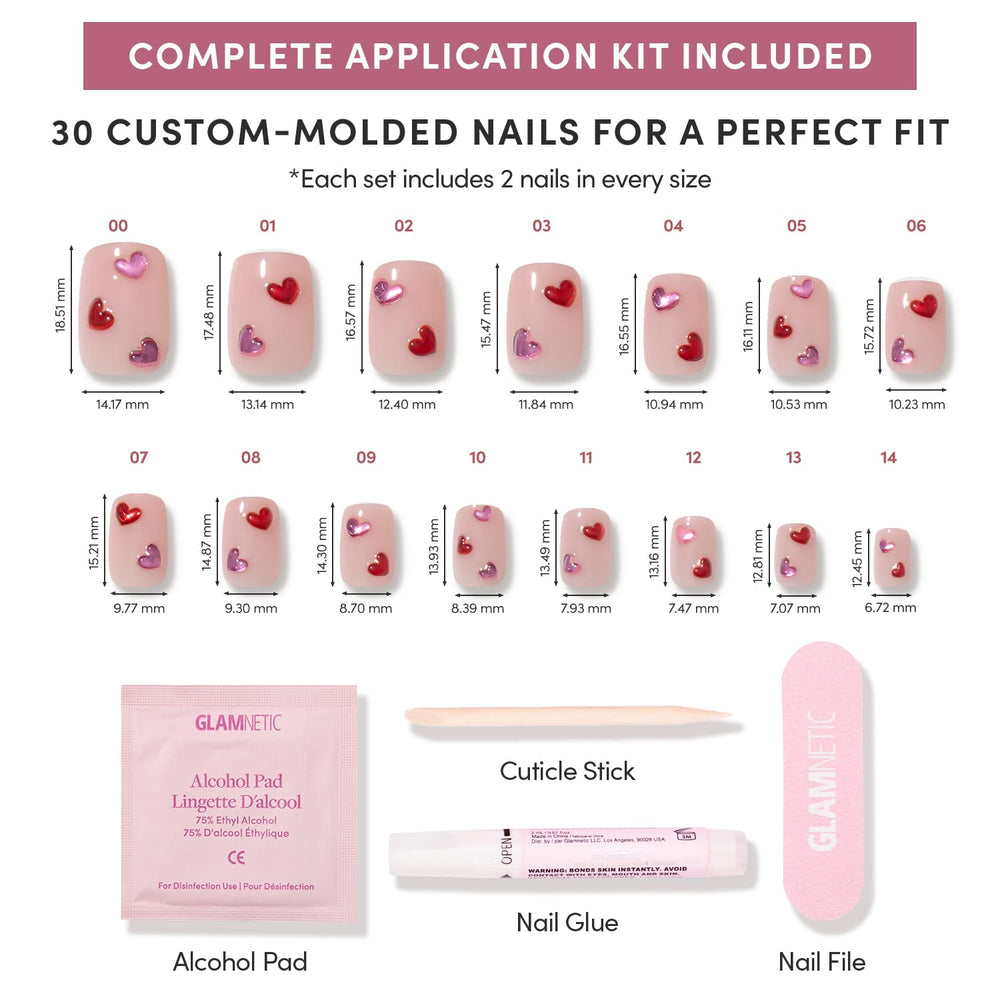 Glamnetic nail glue and file kit offers secure application and easy shaping