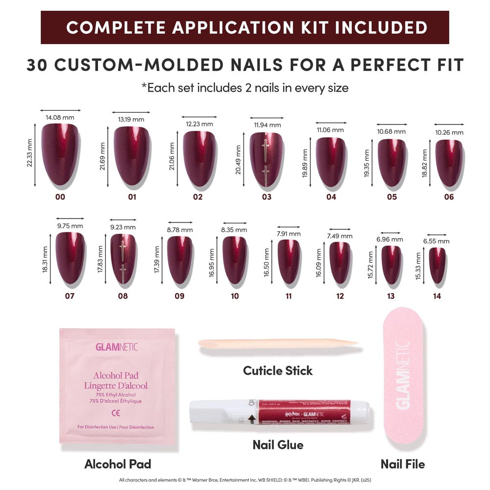Glamnetic included nail glue and tools for precise shaping and secure adhesion